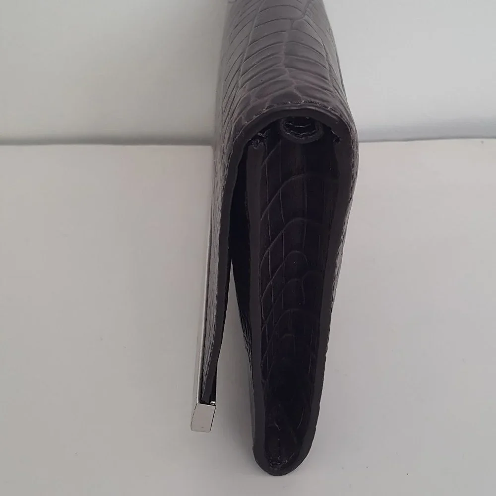 MICHAEL KORS JET SET CHARM LARGE WALLET ON A CHAIN BROWN  Leather Crocodile - Picture 5 of 16